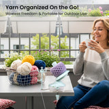 Etcokei Cordless Yarn Winder, Rechargeable Electric Yarn Ball Winder with 2200mAh Battery, Compact Yarn Cake Winder for Crocheting, Smart Automatic Yarn Spinner, Ideal Helper for Craft Lovers(Mint) Etcokei