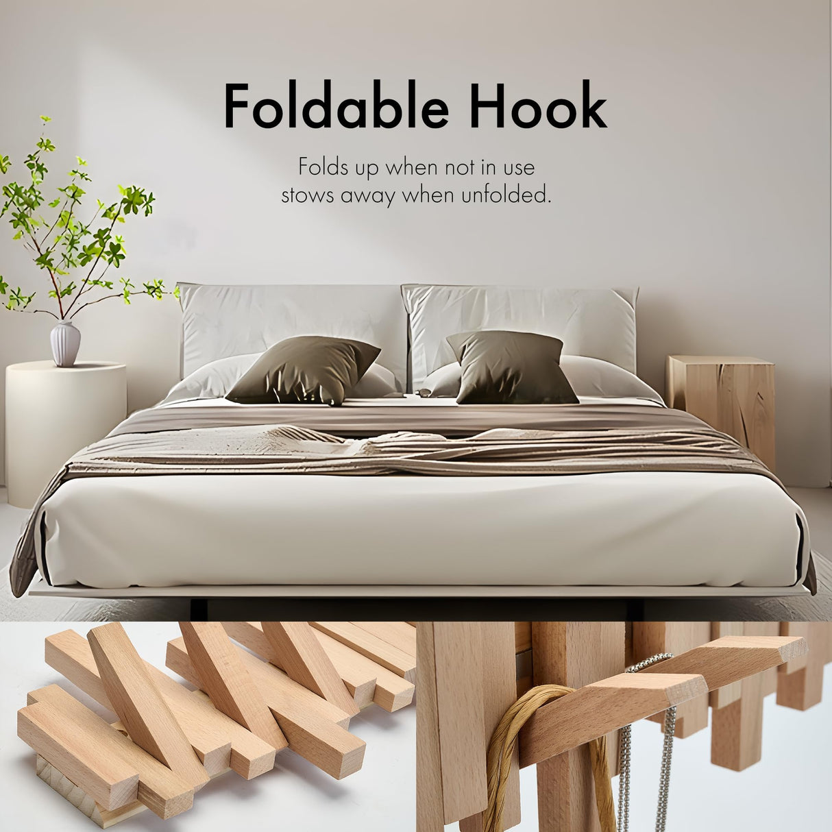 Natural Wood Wall Mounted Piano Coat Rack| Coat Rack Wall Mount| Flip Down Wall Hook Rack 6 Hooks| Entryway Wall Art Hook,Made of Acacia Wood Wall Art HLYYCC