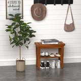 Teak Shower Bench Stool with Storage Shelf, Waterproof Shower Chair Spa Bath Seat, Shower Stool for Inside Shower, Bathroom Bench Seat for Adults Elderly Seniors for Indoor or Outdoor Use oridom