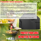 Grill Cover, 58 inch BBQ Gas Grill Cover for Outdoor Grill, Waterproof, Anti-UV, Rip-Proof, Fade Resistant Material, Barbecue Cover with Hook-and-Loop Straps & Adjustable Hem Drawstring, Black VIBOOS