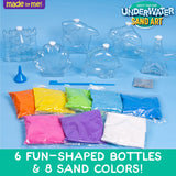 Made By Me Create Your Own Underwater Sand Art, Includes 6 Ocean-Themed Bottles, 8 Sand Colors, Glitter, & Funnel, Great Staycation or Group Activity, Party Idea, DIY Sand Art For Kids Ages 6, 7, 8, 9 Made By Me