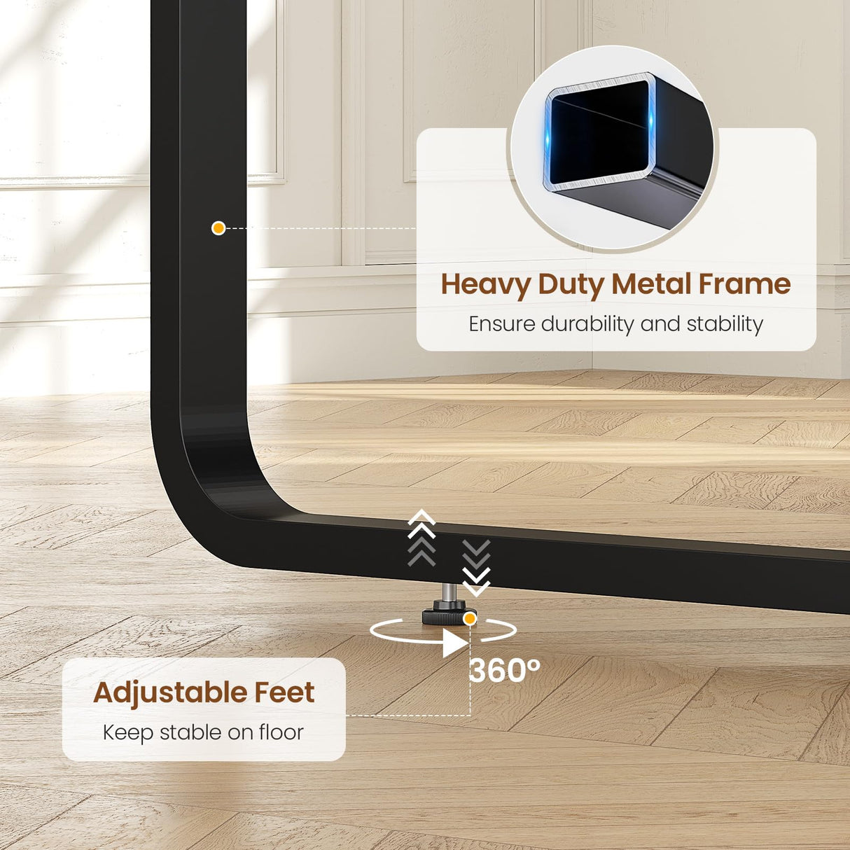 Itaar 70.9" Executive Desk, Large Computer Desk with Drawers and Lateral File Cabinet, Office Desk with Removable Shelves, Business Furniture Desk Workstation for Home Office, Brown2133 Itaar