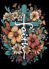 KINPLUB Cross Flower Diamond Painting Kits for Adults, 5D Faith Cross Diamond Art Kits for Beginners, DIY Full Round Drill Paint by Diamonds, Home Wall Decor 12 x 16 Inch KINPLUB