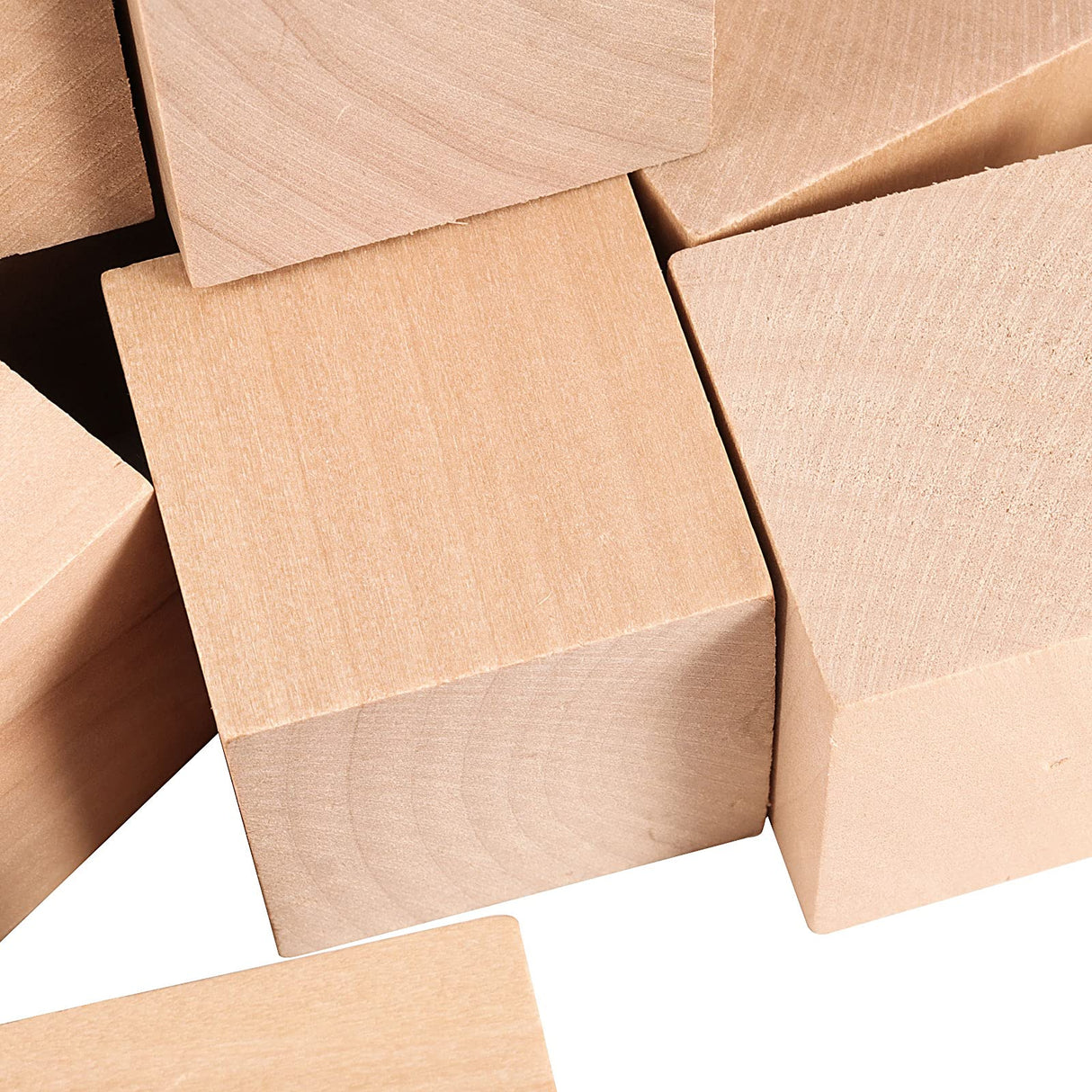 ZOENHOU 24 PCS 2 Inch Wooden Blocks, Solid Premium Natural Hard Wood Cube Unfinished Wooden Block Set for Painting Decorating Crafting DIY Projects ZOENHOU