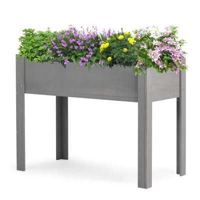 40x20x31 inch Raised Garden Bed with Legs, Elevated Wooden Planter Box for Outdoor Plants Flowers Fruits Vegetable Herb Growing