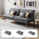 LINSY HOME Futon Sofa Bed - Convertible Corduroy Futon Couch Bed with Adjustable Backrest, Modern Small Loveseat Sleeper Sofa for Small Spaces, Living Room, Apartment or Office (Grey) LINSY HOME