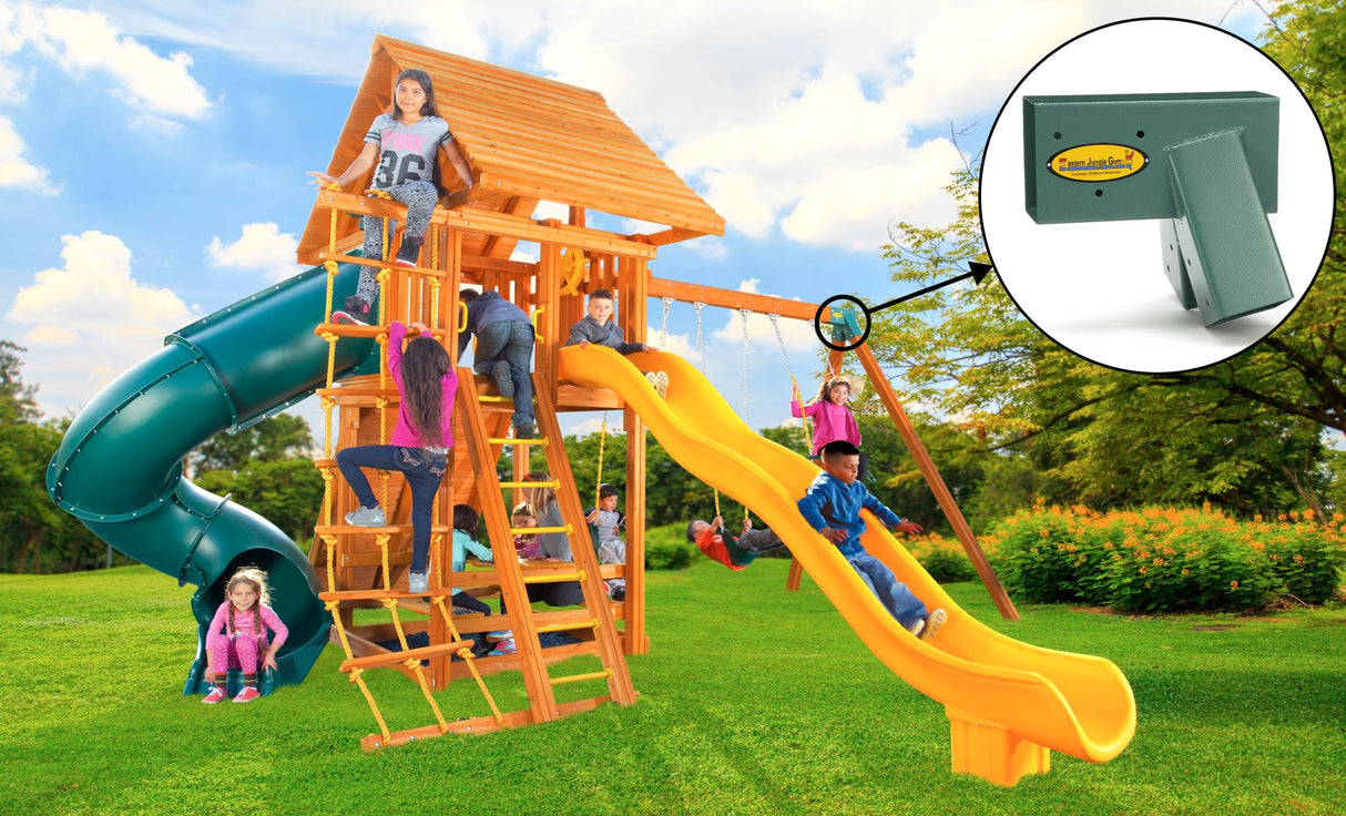 Eastern Jungle Gym Easy 1-2-3 A-Frame 2 Brackets for Swing Set with All Mounting Hardware, Green Eastern Jungle Gym