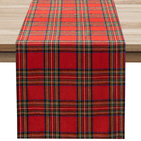Softalker Christmas Checkered Tartan Table Runner - Red Buffalo Plaid Xmas Stain Resistant Washable Table Decoration for Dining/Parties/Holiday Decor, 13 x 70 Inch Softalker
