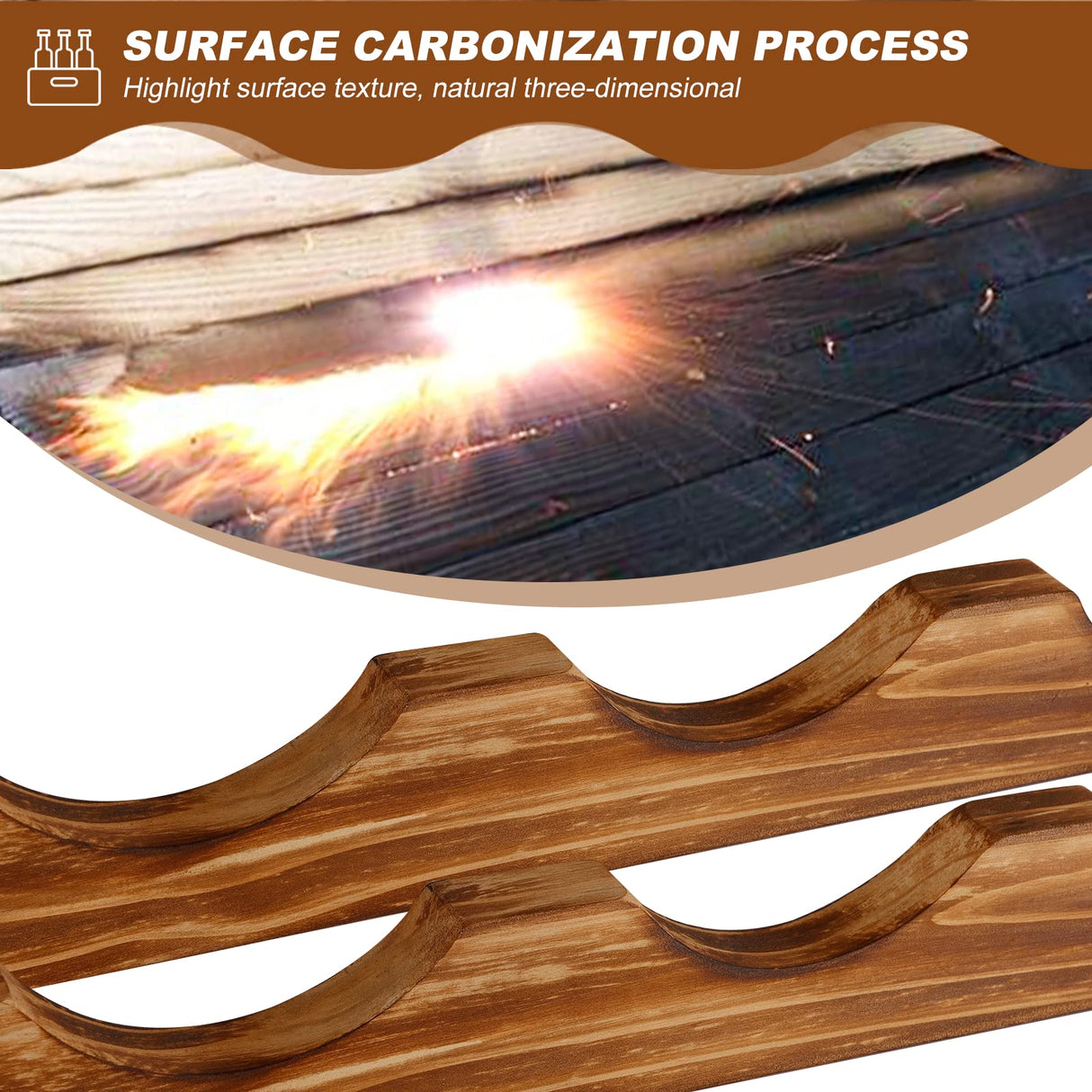 Wine Rack 9 Bottle 3-Tier Wood Wine Storage Easy-Assembly Space-Saving for Wine Lovers,Kitchen Wine Organizer for Countertop,Table Top,Pantry, Niep