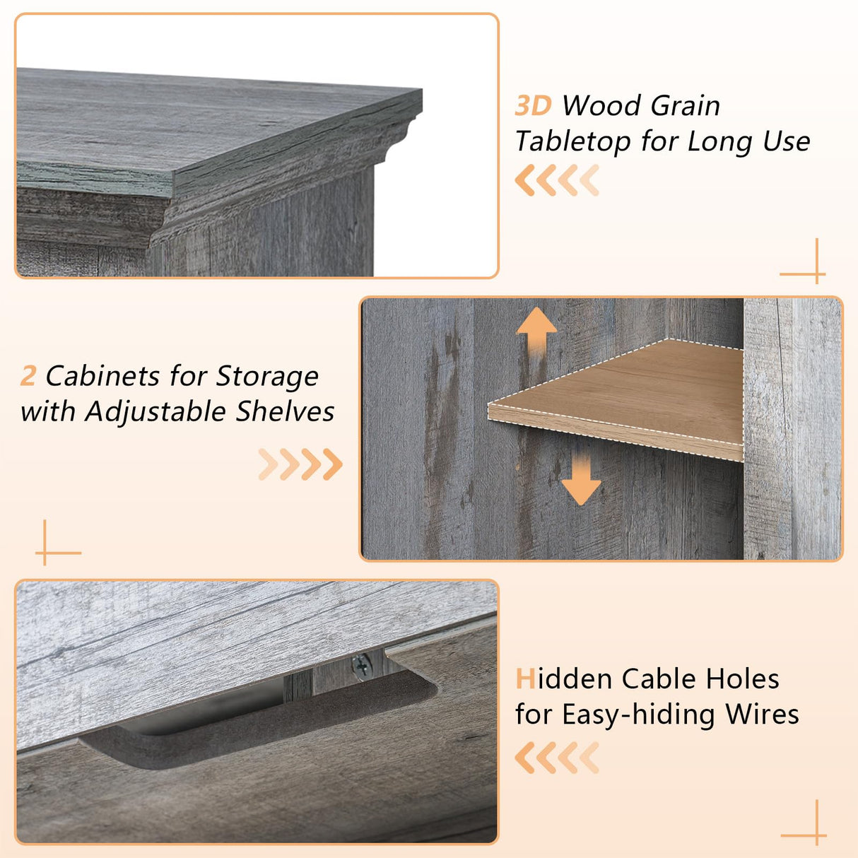 AMERLIFE 70" Farmhouse Heavy Fireplace TV Stand with 33" Electric Fireplace, for 80" TVs up, Media Entertainment Center with Diamond Door, TV Console Storage Cabinet for Living Room, Grey AMERLIFE