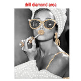 KUFWKEY Woman Diamond Art Kit for Beginners,Partial Diamond Painting Kits for Adults,5D Special Shape Diamond Art Painting,DIY Diamond dots,Mosaic Crafts for Adults,Bathroom Decor,11.81x15.7 inch KUFWKEY