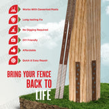 Post Buddy Pack of 8 Easy Fence Post Repair to fix 4 Broken Wood Posts, Fast and Easy to Install, Effective, Long-Lasting Post Buddy