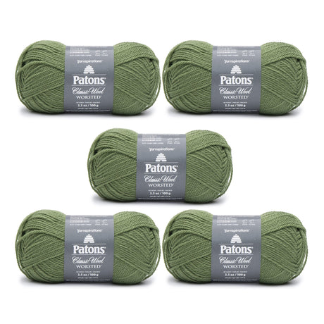 Patons Classic Wool Meadow Yarn - 5 Pack of 3.5oz/100g - Wool - 4 Medium - 210 Yards - Knitting/Crochet Patons