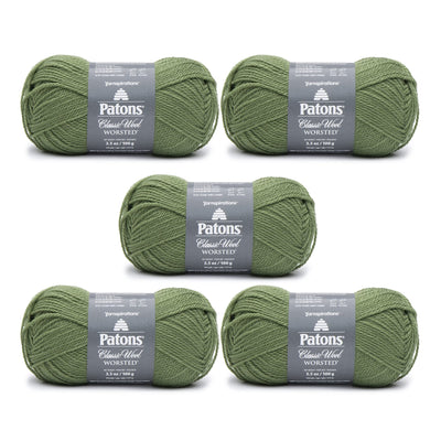 Patons Classic Wool Meadow Yarn - 5 Pack of 3.5oz/100g - Wool - 4 Medium - 210 Yards - Knitting/Crochet