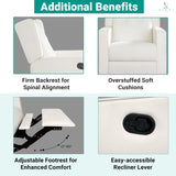 Naomi Home Odelia Swivel Rocker Recliner Glider, Bright White - Ergonomic Nursing Chair with Footrest for Soothing Comfort in Compact Spaces Naomi Home