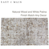 East at Main White Coffee Table – Handmade Accent Table with Coconut Shell Inlay, 40" Rectangular Wood Table for Living Room, Coastal Farmhouse or Boho Decor East at Main
