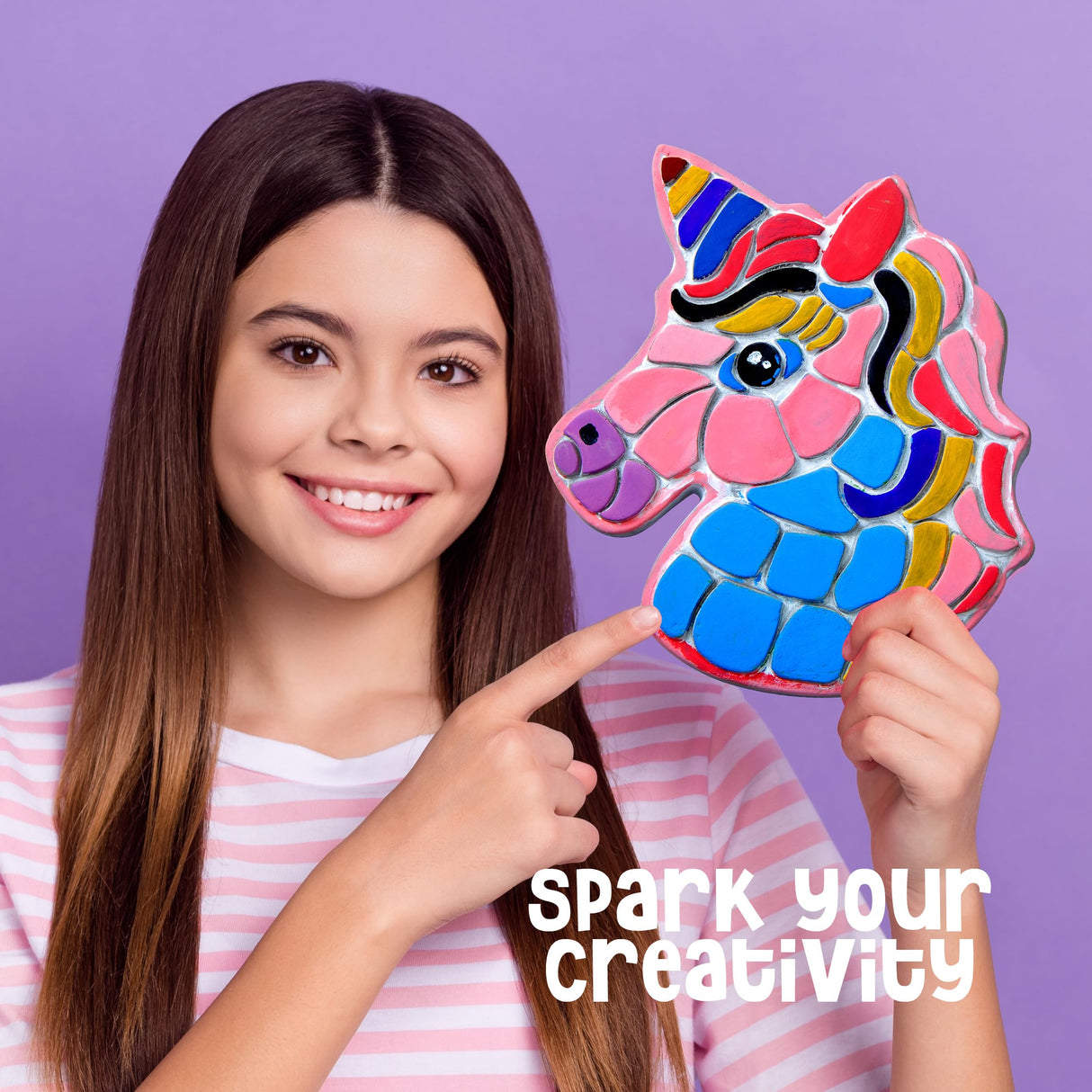 Stepping Stones Painting Kit for Kids - Outdoor Crafts - Paint 5 Garden Stone - Unicorn Craft Kits for Boys, Girls Ages 6-12 - Gifts for Boy, Girl Age 6, 7, 8, 9, 10 + Year Old - Summer Gift Dan&Darci