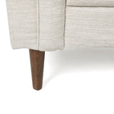 Christopher Knight Home Contemporary Tufted and Diamond Stitching Fabric Loveseat,Tub-Design 2-Seater Sofa, Removable Cushions, Birch Wood Legs, Square Arms, Beige and Espresso Christopher Knight Home