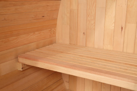 AURGOD Outdoor Barrel Steam Sauna, Canadian Hemlock Wood Sauna Room for 4-6 Person, Broad Benches, Luxurious Texture AURGOD