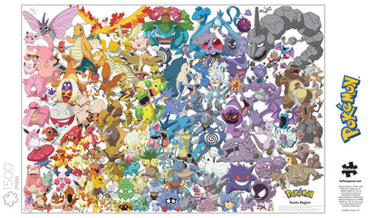 Buffalo Games - Pokemon - 1 Pokemon - Kanto 151-1500 Piece Jigsaw Puzzle for Adults -Challenging Puzzle Perfect for Game Nights - Finished Size is 38.50 x 26.50