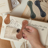 JIXZEN 4 PCS Magnetic Leather Bookmarks for Reading Women, Timeless Magnetic Book Marks for Reading Men, Book Lovers, Teachers with Exquisite Gift Box (Light Brown, Dark Brown, Vintage Green, Black) JIXZEN