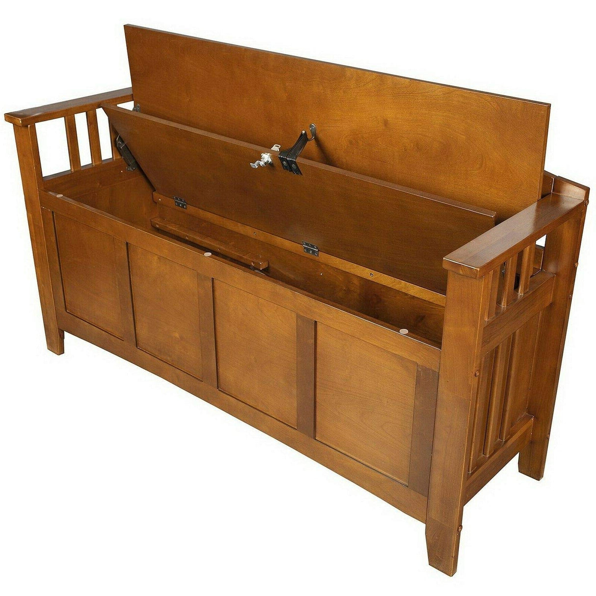 Long Gun Storage Bench Attractive Multi-Functional Lockable Cabinet Hidden Handgun Rifle Shotgun Compartment Entryway Solid Wood Store Accessories Rest Seat Locking Concealment Furniture Love Seat Prettyshop4246