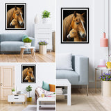 MXJSUA Horses Diamond Painting Kits for Adults, 5D Horses Diamond Art Kits for Beginners, DIY Full Drill Crystal Gem Painting Kits for Home Wall Decor 12x16 Inch MXJSUA