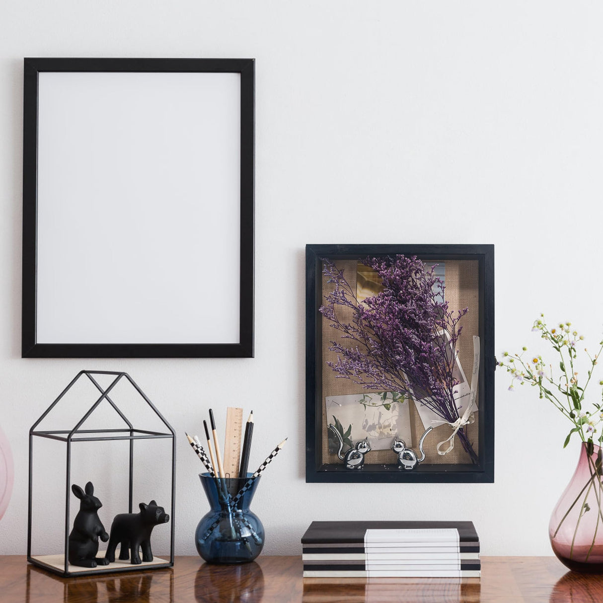 Hodeframe Pet Memorial Shadow Box 11x14, Pet Memorial Dispaly Case Picture Frame Dogs and Cats with Glass Window and for Loss of Dog Cat Passed Away Remembrance Display Case Hodeframe