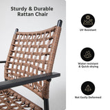 LAUSAINT HOME Outdoor Patio Dining Set 7 Pieces, Outdoor Rattan Dining Table and Chairs Set with Metal Table and Umbrella Hole, Patio Furniture Sets for Garden Backyard Deck Balcony LAUSAINT HOME