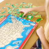 Melissa & Doug USA Map Sound Puzzle - Wooden Puzzle With Sound Effects (40 pcs), Multicolor - States And Capitals Map Puzzle, Educational Toy, Geography For Kids Ages 5+ Melissa & Doug