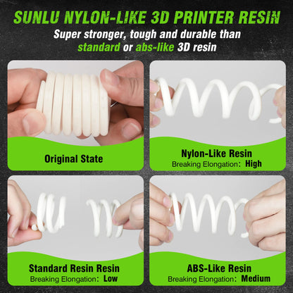 SUNLU 3D Printer Resin, Strong Durable Nylon Like 3D Resin for LCD DLP SLA Resin 3D Printers, 395-405nm UV Light Curing 3D Printing Liquid Photopolymer Resin, Good for Functional Parts, 1000g, Beige