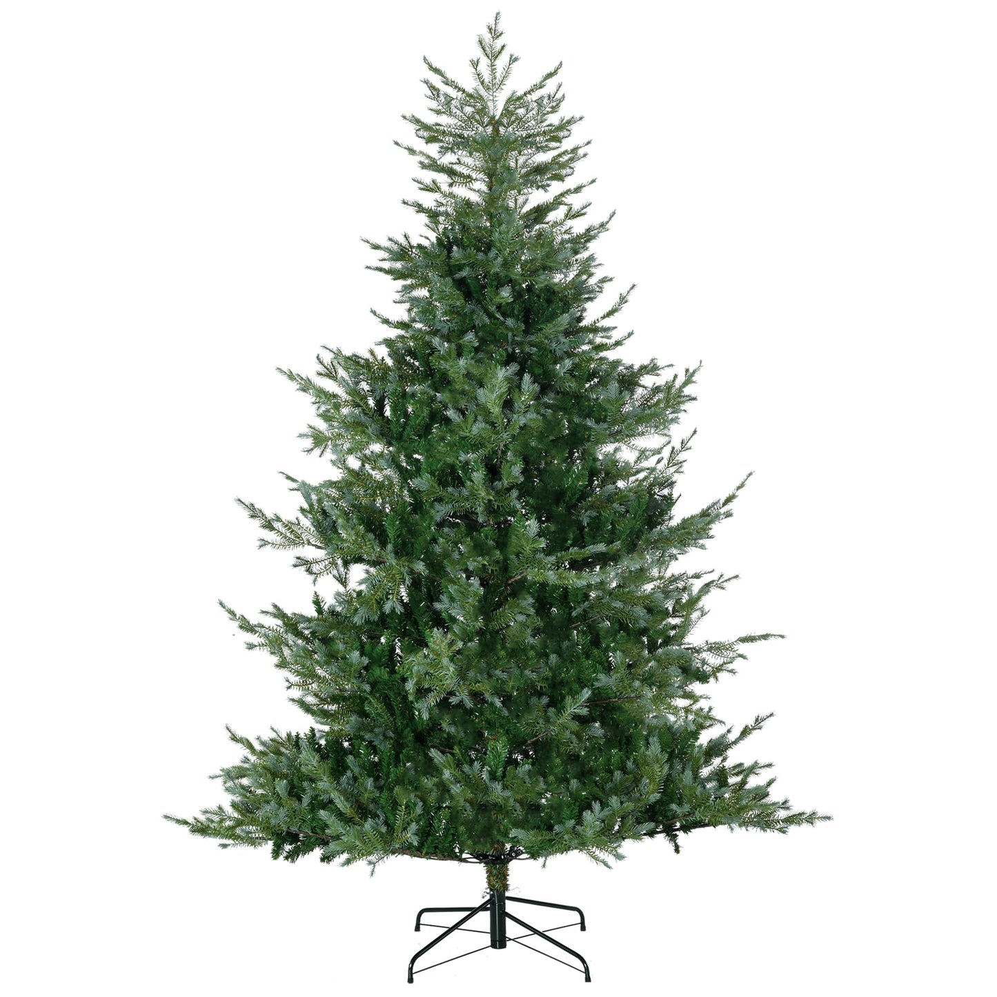 HOMCOM 7.5ft Artificial Christmas Tree Holiday Décor with 1288 Branches, Auto Open, Steel Base, Wide Shape, Easy-to-Shape Branches