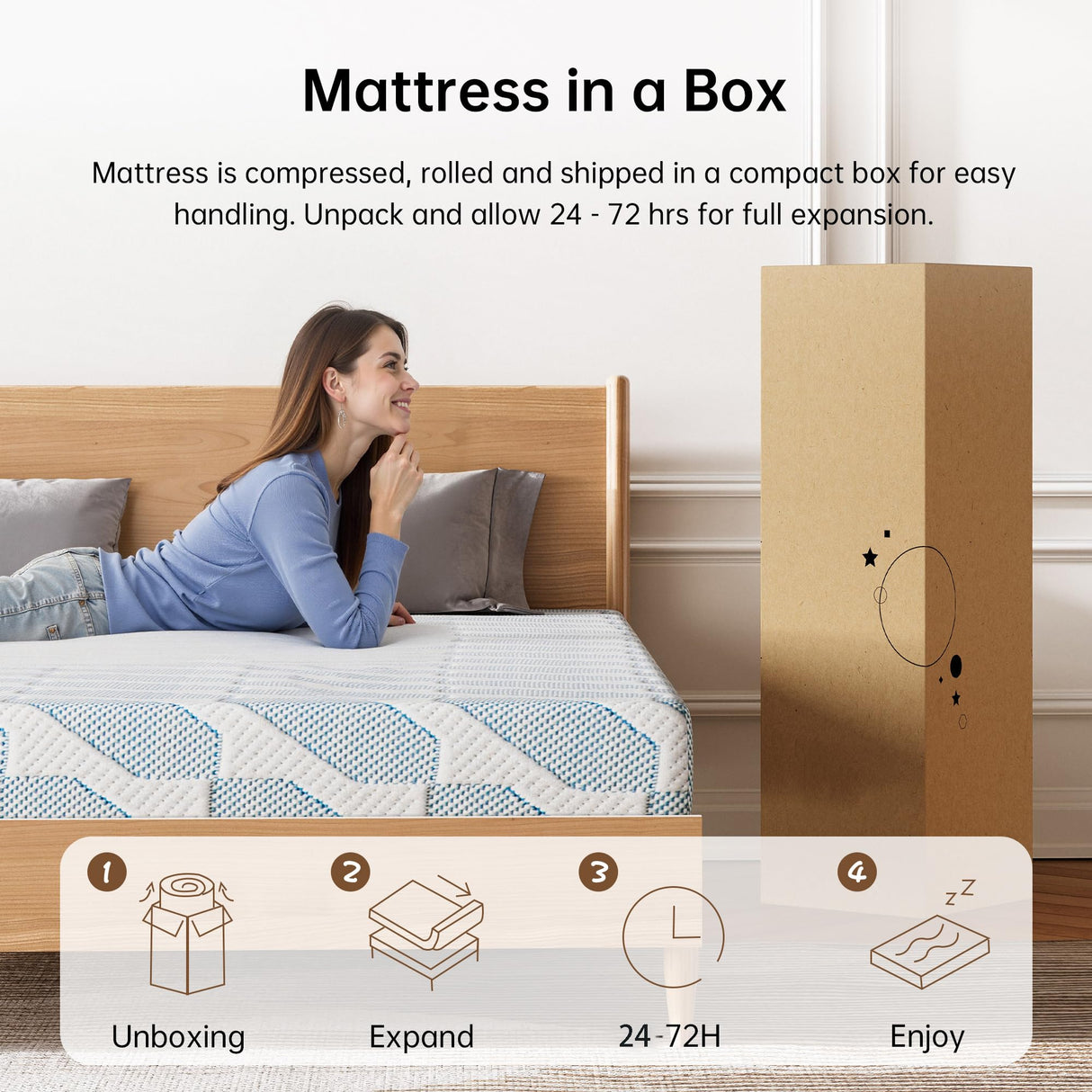 GTWMAT 5 inch Twin Mattress for Kids, Cooling Memory Foam Mattress in a Box for Bunk Bed Trundle Bed Pressure Relief, Removable Washable Cover, Medium Firm, CertiPUR-US Certified GTWMAT