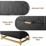 IDEALHOUSE Black 6 Drawer Dresser with Wide Storage, Wood Dresser Chest Organizer with Metal Legs, Modern Dressers & chests of Drawers for Bedroom, Living Room, Hallway IDEALHOUSE