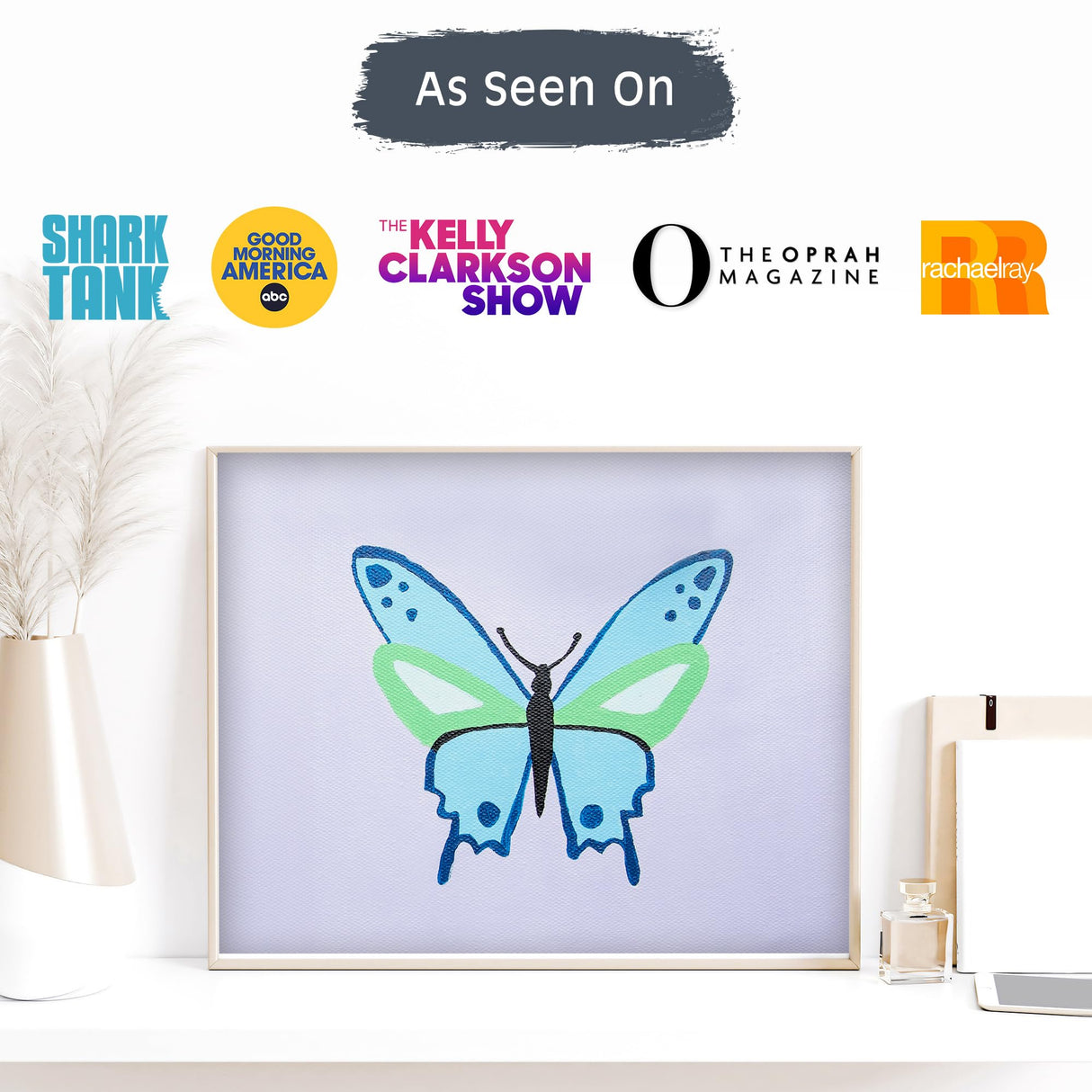 Pink Picasso Kits Paint by Number for Kids Ages 8-12 | DIY Beginner Kids Craft Kit Acrylic Paint Canvas Painting Art Kits & Wall Decor as Seen On Shark Tank | (Butterfly) 8x10-Paint Kit Set Pink Picasso