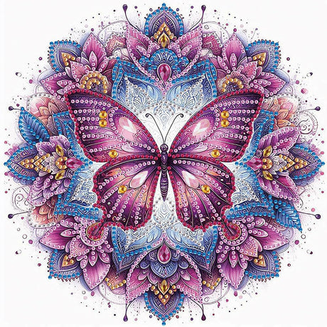 Stalente Diamond Painting Kits for Adults Butterfly Mandala, 5D Special Shape Diamond Art Kits for Beginners, Crystal Rhinestones Diamond Painting for Home Wall Decoration Gift 12×12inch Stalente