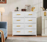 YITAHOME Fabric Dresser for Bedroom, Tall Storage Tower with 8 Drawers, Black Dresser & Chest of Drawers, Storage Drawer Organizer for Closet, Living Room YITAHOME