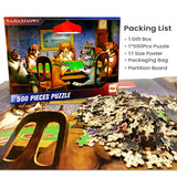 500 Pieces Jigsaw Puzzles for Adults Wooden Jigsaw Puzzle 500 Piece Adult Puzzle Children, Dogs Playing Poker Puzzles DIY Home Decor Wall Art Game Toy Gift for Family Dad Mom Wife Friends, 20.5x15In najiaxiaowu