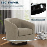 UIXE Swivel Accent Chairs Set of 2, Barrel Club Chair Upholstered Armchair in Fabric for Living Room, Round Arm Chair Bedroom Single Sofa Reading Seat - Light Brown UIXE