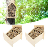 Kuuleyn Wooden Bee House,Hanging Wooden Bee Hotel,Safe Durable Environmental Friendly Natural Wooden Bee House for Ladybugs lacewings Butterfly Garden Kuuleyn
