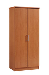 Hodedah 2 Door Wardrobe with Adjustable/Removable Shelves & Hanging Rod, Cherry Hodedah