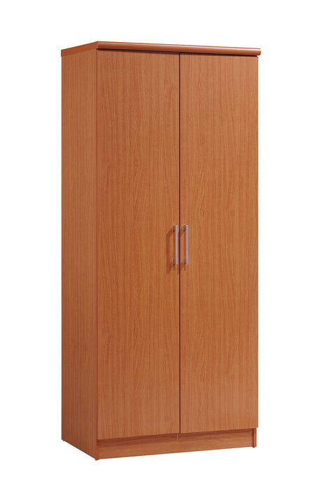 Hodedah 2 Door Wardrobe with Adjustable/Removable Shelves & Hanging Rod, Cherry Hodedah