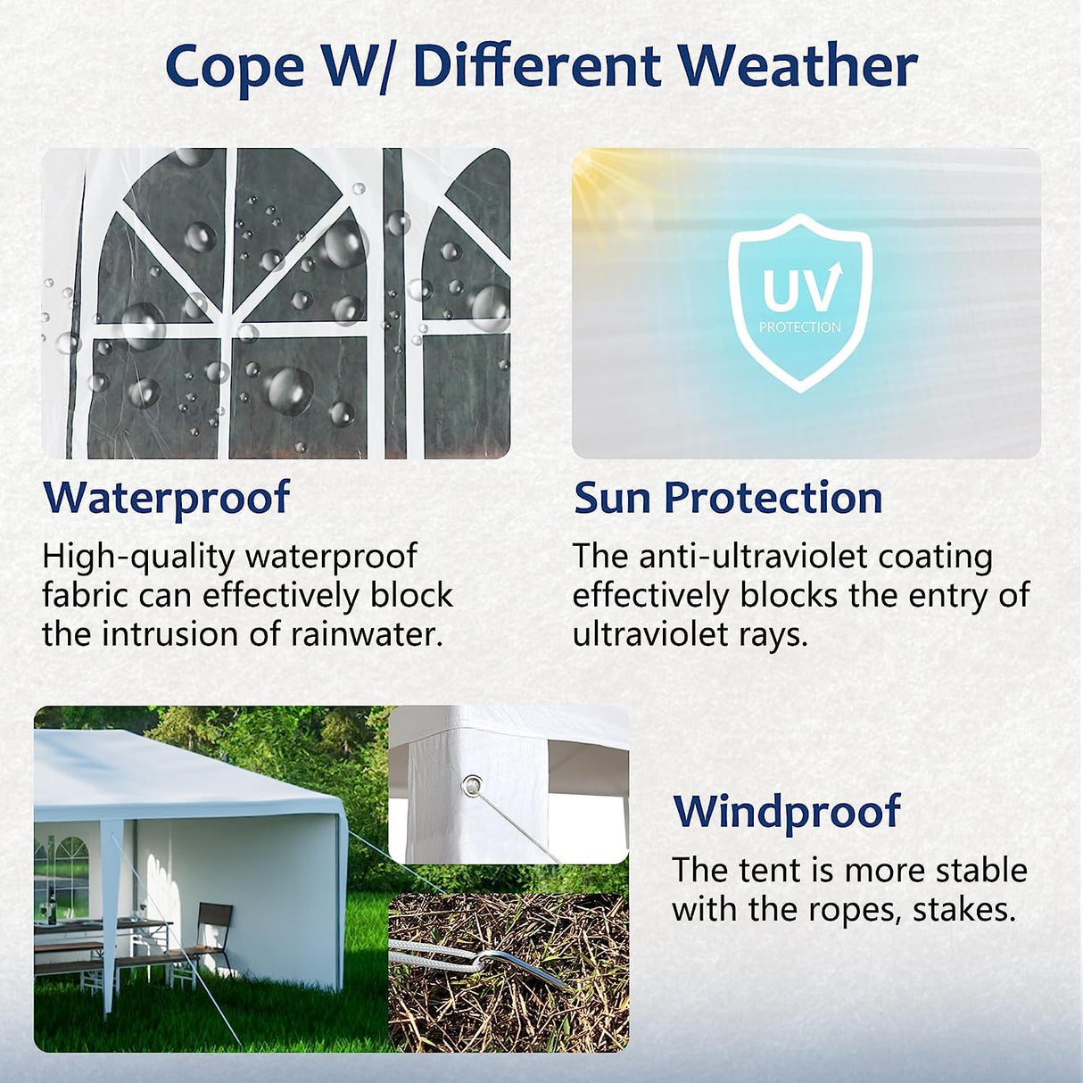 10X30FT Outdoor Canopy Tent with 5 Removable Sidewalls Party Tent with Thickened Steel Tube Heavy Duty Event Tents for Cater Events Wedding Birthday Pavilion Beach BBQ (10X30FT 5 SIDEWALLS) Lymvayance