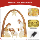 Lighted Outdoor Nativity Scene- Christmas Holy Family Yard Decoration, Large Christmas Holy Family Set for Yard Lawn Garden Outside Decor and Home Holiday Party VISFLAIR