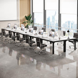 Tribesigns 78.74-Inch Conference Table Set,13FT Conference Room Table, Large Rectangle Meeting Seminar Tables Set,Long Business Tables (Chair not Included) (2, White+Black, 2 Pack) Tribesigns