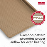 GoodCook BestBake Nonstick Textured Carbon Steel Cookie Sheet, 11" x 17", Large Baking Sheet, Even Heating, Scratch-Resistant, Non-Toxic, Durable, Ideal for Baking and Sheet Pan Dinners GoodCook