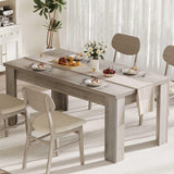 GarveeHome 63 in Dining Table for 4-6, Farmhouse Dinner Kitchen Table for 4 with Large Tabletop, Rectangular Wood Dining Room Table for Kitchen, Living Room, Easy Assembly, Retro Gray GarveeHome