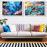 2 Pack Puzzles for Adults 1000 Pieces-Sea Turtle & Dolphins Difficult Jigsaw Puzzles for Adults,Hard Jigsaw Puzzle Decorations DIY Leisure Game Toy Suitable Family Friends(27.5x20 inches) mjyphdm