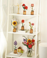 ROBOTIME 3D Puzzle Wooden Flower Pink Carnation DIY Model Kit to Build for Adults Artifical Bouquet Collection Craft Brain Teaser Puzzle Creative Gift Home Decor ROBOTIME