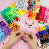 5 Boxes Bracelet Making Kit Pony Beads, 96 Colors 6x9mm Kandi Rave Beads for Bracelets Friendship Plastic Beads with 800Pcs Letter Bead DIY Arts and Crafts for Kids Adults Keychain Jewelry Making Sistenia